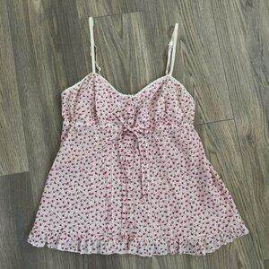 Floral babydoll tank tie front vintage